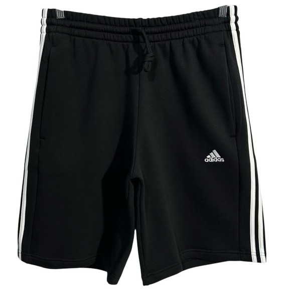 adidas Other - Adidas Essentials 3-Stripes Mens Fleece Bermuda Shorts Sz LT3 33x12" Black White